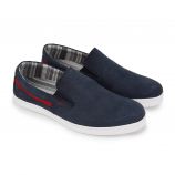 Mocassins casual suédé gros grain intérieur rayé Homme PIERRE CARDIN marque pas cher prix dégriffés destockage