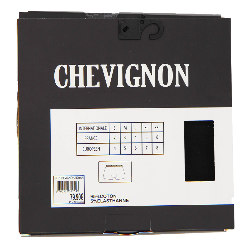 Lot de 3 boxers Boyan coton stretch doux Homme CHEVIGNON marque pas cher prix dégriffés destockage
