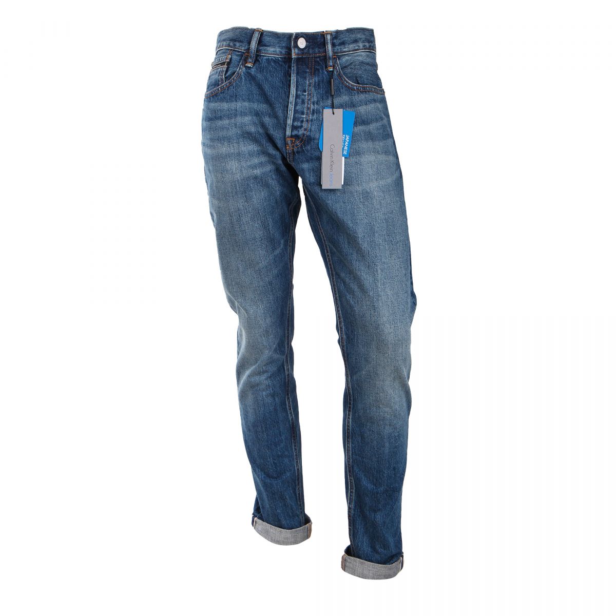 Jean droit tapered denim en toile de coton japonaise Homme ...