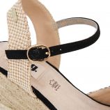 Sandales compensées rayées toile légère semelle corde boucle Femme MTNG marque pas cher prix dégriffés destockage