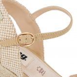 Sandales compensées rayées toile légère semelle corde boucle Femme MTNG marque pas cher prix dégriffés destockage