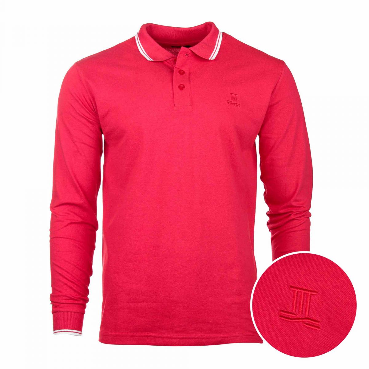  Polo  manches  longues  coton doux piqu  col  boutonn   ray  