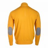 Pull laine cachemire col zip coudières Homme REAL CASHMERE marque pas cher prix dégriffés destockage