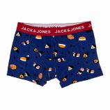 Boxer bleu imprimé coton stretch Homme JACK AND JONES marque pas cher prix dégriffés destockage