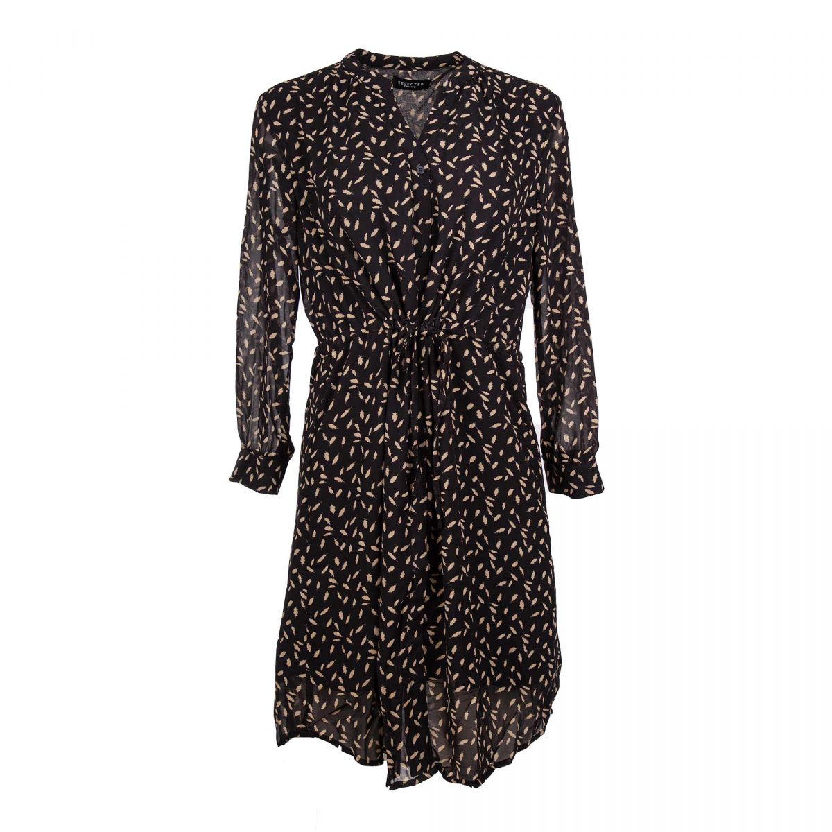 Robe manche 3/4 noir slf shelly 16077070 Femme SELECTED à prix