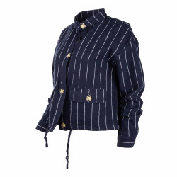 Blouson manches longues lin à rayures verticales Femme BEST MOUNTAIN marque pas cher prix dégriffés destockage Blouson manches longues lin à rayures verticales Femme BEST MOUNTAIN marque pas cher prix dégriffés destockage