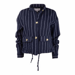 Blouson manches longues lin à rayures verticales Femme BEST MOUNTAIN marque pas cher prix dégriffés destockage Blouson manches longues lin à rayures verticales Femme BEST MOUNTAIN marque pas cher prix dégriffés destockage