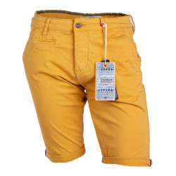 Bermuda chino venili coton stretch popeline revers gansé bouton Homme BLAGGIO marque pas cher prix dégriffés destockage