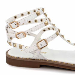 Sandales hautes cuir léger clouté Coralie Femme LES TROPEZIENNES PAR M.BELARBI marque pas cher prix dégriffés destockage