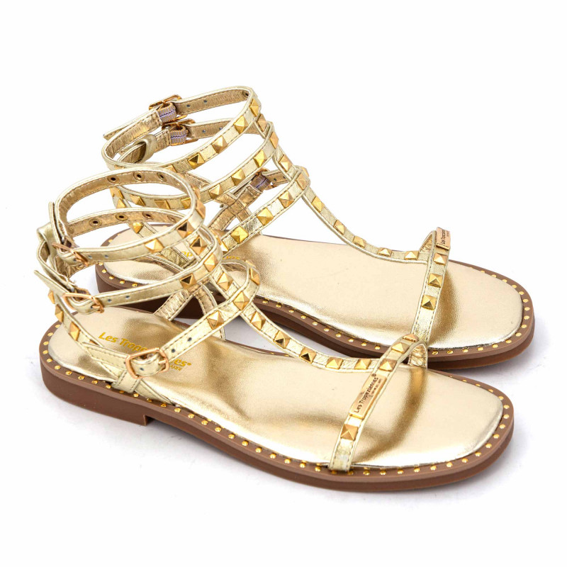 Sandales hautes cuir léger clouté Coralie Femme LES TROPEZIENNES PAR M.BELARBI marque pas cher prix dégriffés destockage