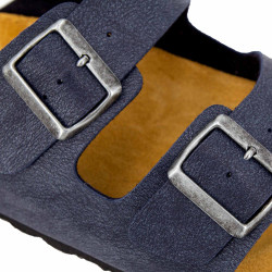 Mules cuir toile légère double bride homme WHY LAND marque pas cher prix dégriffés destockage Mules cuir toile légère double bride homme WHY LAND marque pas cher prix dégriffés destockage