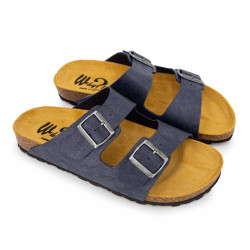 Mules cuir toile légère double bride homme WHY LAND marque pas cher prix dégriffés destockage Mules cuir toile légère double bride homme WHY LAND marque pas cher prix dégriffés destockage