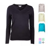 Pull manches longues col V cachemire Femme ETINCELLE marque pas cher prix dégriffés destockage