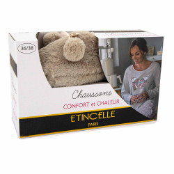 Chaussons fausse fourrure pompon antidérapant Claire Femme LES PETITES...PARIS marque pas cher prix dégriffés destockage