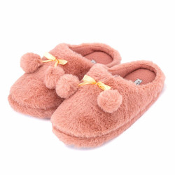 Chaussons fausse fourrure pompon antidérapant Claire Femme LES PETITES...PARIS marque pas cher prix dégriffés destockage