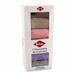 7 chaussettes de la semaine corane Femme LEE COOPER marque pas cher prix dégriffés destockage
