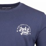 Tee shirt manches longues logo coton mélangé Homme JACK & JONES marque pas cher prix dégriffés destockage