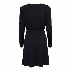 Robe courte manches longues épaulettes noire Femme ONLY marque pas cher prix dégriffés destockage Robe courte manches longues épaulettes noire Femme ONLY marque pas cher prix dégriffés destockage