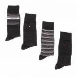 Coffret de chaussettes en coton à motifs Homme TOMMY HILFIGER marque pas cher prix dégriffés destockage