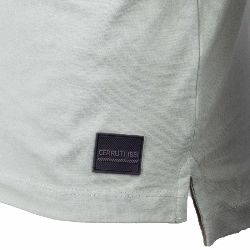 Polo manches courtes coton doux bande logo épaule ballabile Homme CERRUTI marque pas cher prix dégriffés destockage