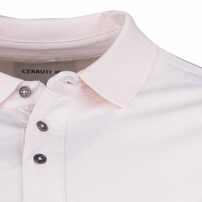 Polo manches courtes coton doux bande logo épaule ballabile Homme CERRUTI marque pas cher prix dégriffés destockage