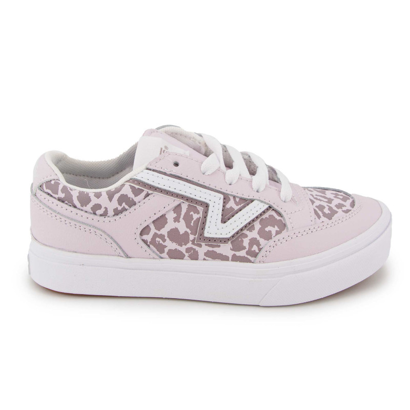 Baskets basses cuir imprimé animal rose pastel détail semelle t28-39 Enfant VANS marque pas cher prix dégriffés destockage