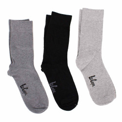 Chaussettes unies lot x3 Femme LEE COOPER marque pas cher prix dégriffés destockage