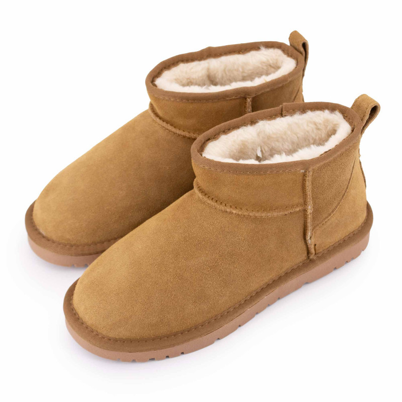 Bottines basses fourrées tige cuir doublées synthétique Femme KELARA marque pas cher prix dégriffés destockage