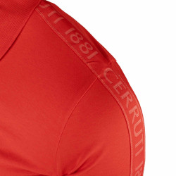 Polo manches courtes coton doux bande logo épaule ballabile Homme CERRUTI marque pas cher prix dégriffés destockage
