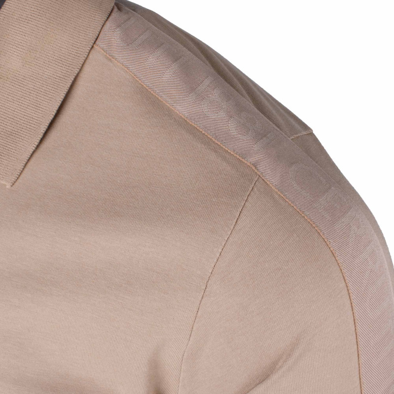 Polo manches courtes coton doux bande logo épaule ballabile Homme CERRUTI marque pas cher prix dégriffés destockage