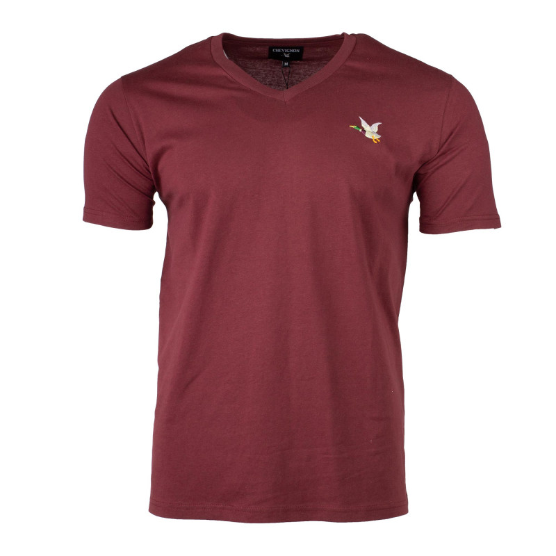 Tee shirt col v canard poitrine enzo Homme CHEVIGNON marque pas cher prix dégriffés destockage