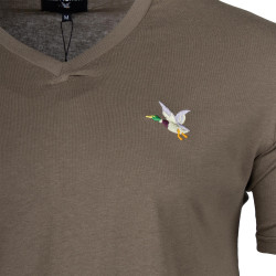 Tee shirt col v canard poitrine enzo Homme CHEVIGNON marque pas cher prix dégriffés destockage