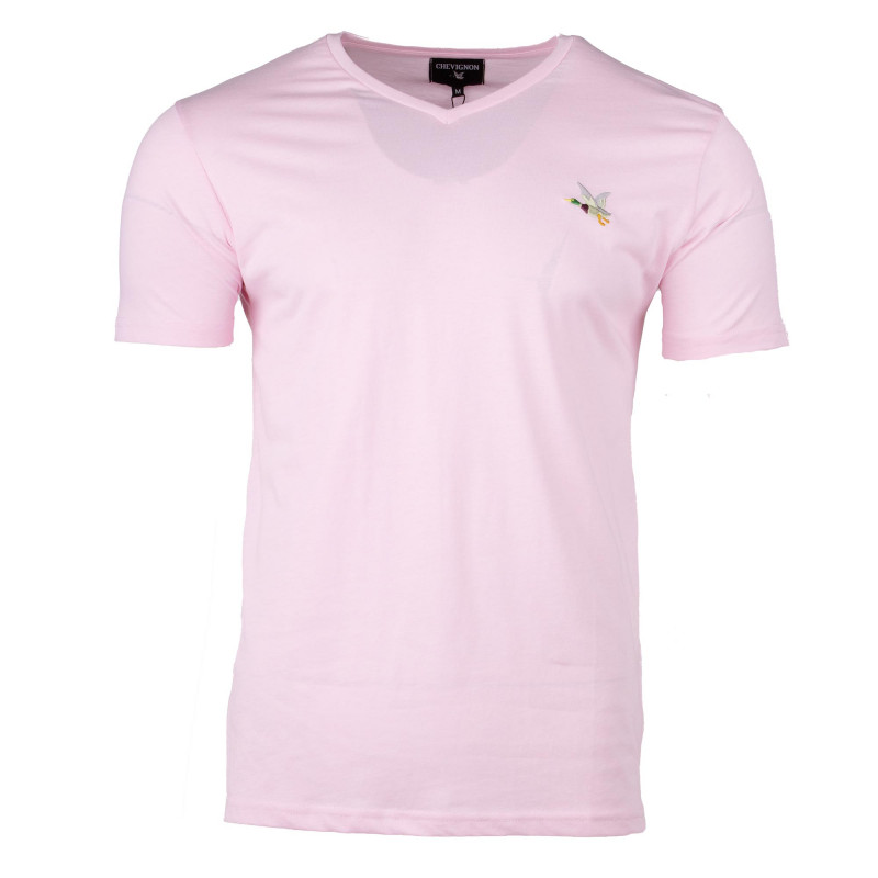 Tee shirt col v canard poitrine enzo Homme CHEVIGNON marque pas cher prix dégriffés destockage