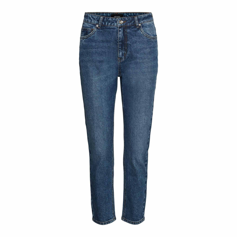 Jean vmbrenda hr straight ank gu390 bleu fonce 10252980 3836 Femme VERO MODA marque pas cher prix dégriffés destockage