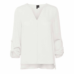 Haut fluide manches longues retroussables col v Femme VERO MODA marque pas cher prix dégriffés destockage Haut fluide manches longues retroussables col v Femme VERO MODA marque pas cher prix dégriffés destockage