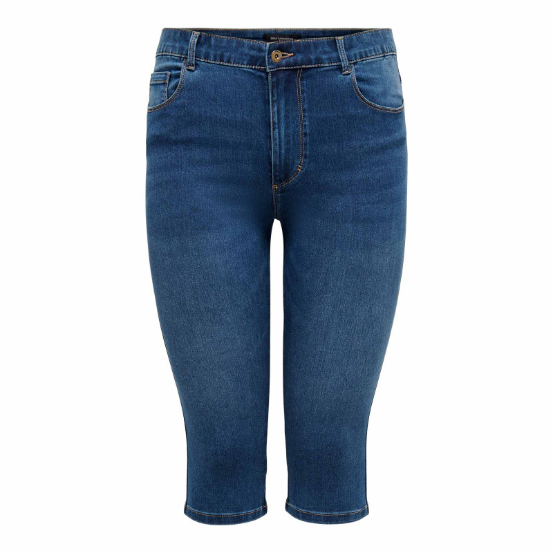 Pantacourt jean skinny 5 poches taille haute Femme ONLY CARMAKOMA marque pas cher prix dégriffés destockage