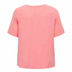 Haut manches courtes col v uni droit Femme ONLY CARMAKOMA marque pas cher prix dégriffés destockage