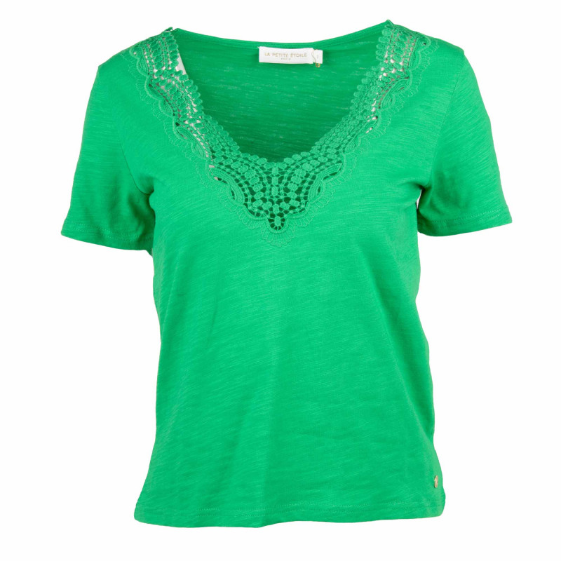 Tee shirt mc vert talsma6 Femme LA PETITE ETOILE