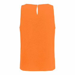 Haut sans manches droit col rond bouton au dos Femme ONLY marque pas cher prix dégriffés destockage