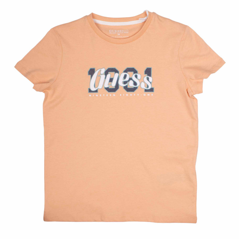 Tee shirt regular logo texturé 1981 Enfant GUESS marque pas cher prix dégriffés destockage