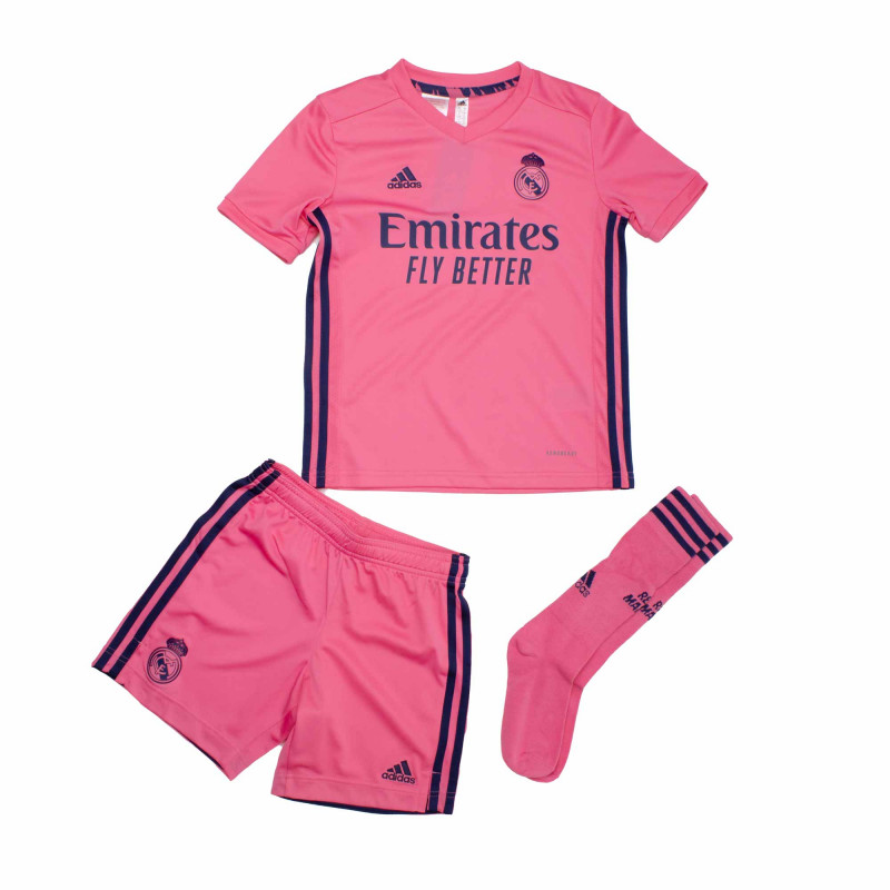 Ensemble Real Madrid rose maillot + short + chaussettes football mixte Enfant ADIDAS marque pas cher prix dégriffés destockage