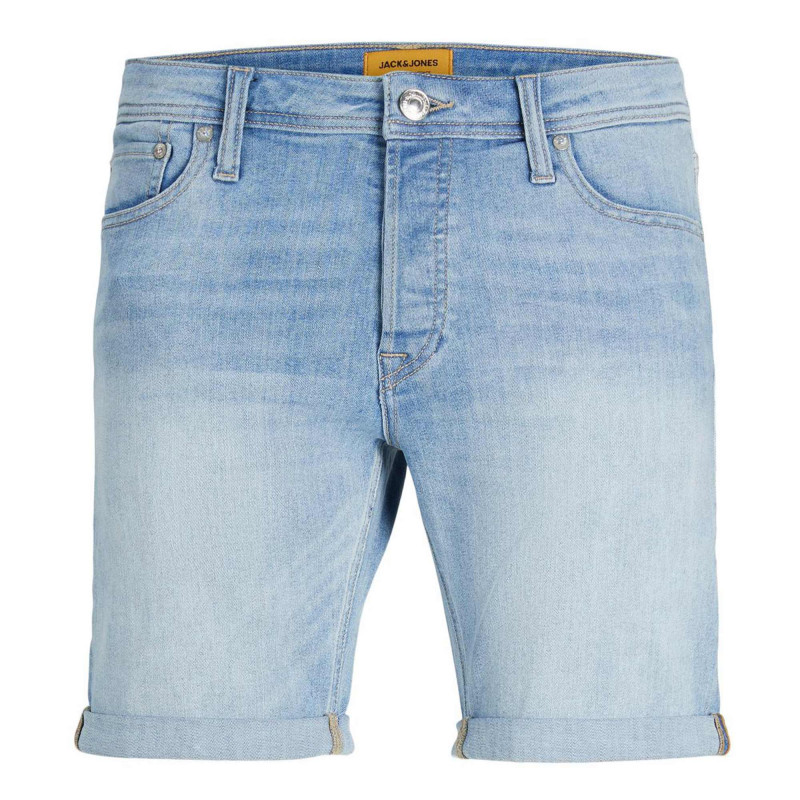 Bermuda jean bleu délavé slim revers 5 poches Homme JACK & JONES marque pas cher prix dégriffés destockage