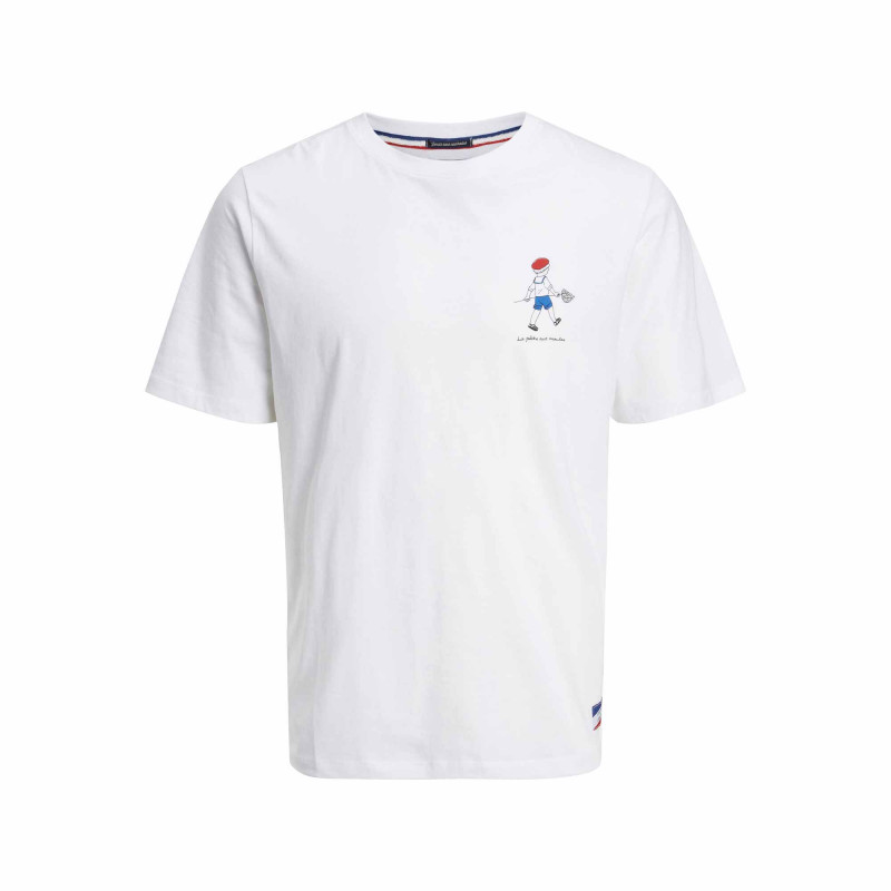 Tee shirt mc jorminvon blanc "little boy" 12244221 3809 Homme JACK & JONES marque pas cher prix dégriffés destockage