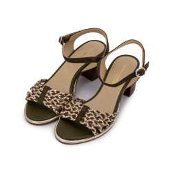 Sandale lania kaki or c063659 t36-41 Femme LES TROPEZIENNES PAR M.BELARBI marque pas cher prix dégriffés destockage