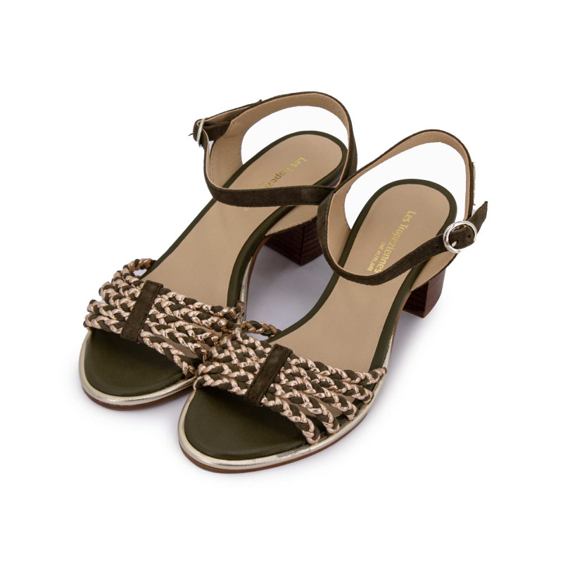 Sandale lania kaki or c063659 t36-41 Femme LES TROPEZIENNES PAR M.BELARBI marque pas cher prix dégriffés destockage