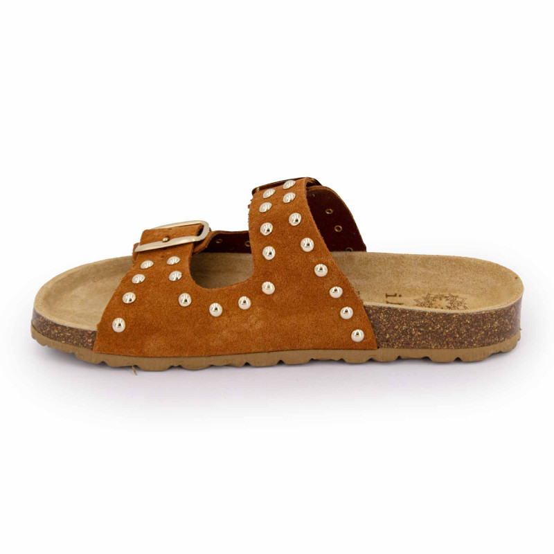 Mules suede boucle effet clou Femme I AM marque pas cher prix dégriffés destockage