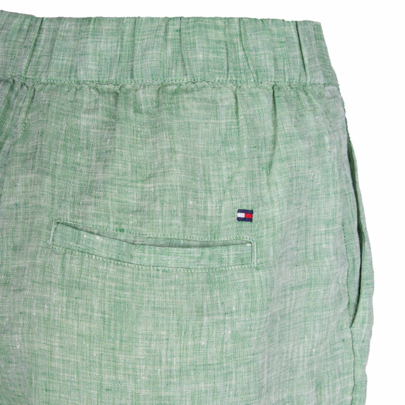 Short en lin vert ww0ww34444 Femme TOMMY HILFIGER marque pas cher prix dégriffés destockage