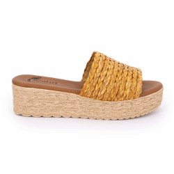 Mules plateforme rafia 10 63187 t36/41 Femme BIOSTOCK marque pas cher prix dégriffés destockage