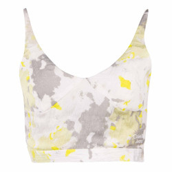 Crop top bretelles blanc motif fantaisie Femme CALVIN KLEIN marque pas cher prix dégriffés destockage