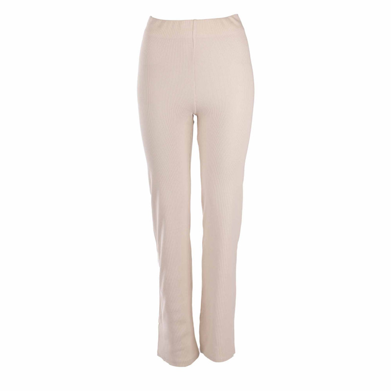 Pantalon fin cotelé beige/noir Femme CALVIN KLEIN marque pas cher prix dégriffés destockage